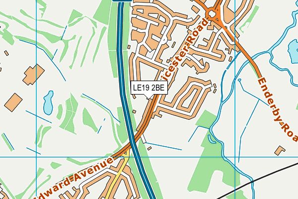 LE19 2BE map - OS VectorMap District (Ordnance Survey)