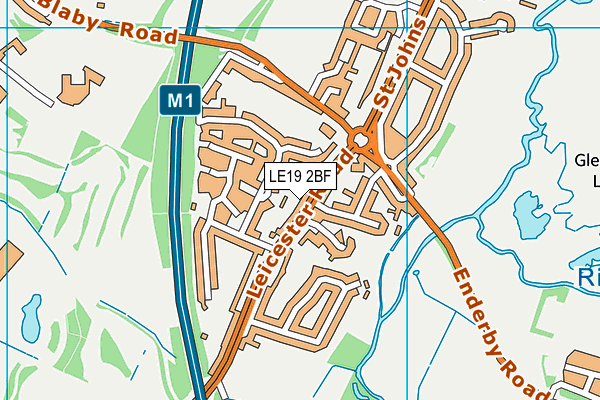 LE19 2BF map - OS VectorMap District (Ordnance Survey)