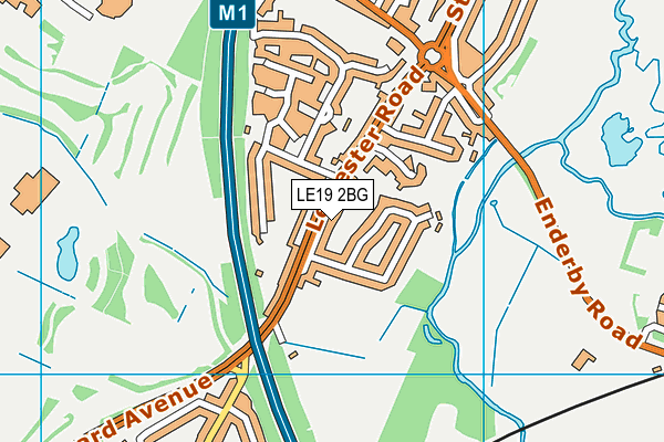 LE19 2BG map - OS VectorMap District (Ordnance Survey)