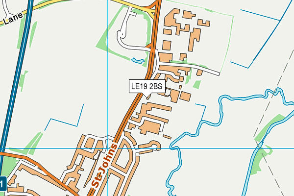 LE19 2BS map - OS VectorMap District (Ordnance Survey)