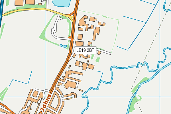 LE19 2BT map - OS VectorMap District (Ordnance Survey)