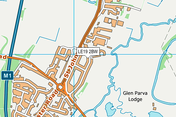 LE19 2BW map - OS VectorMap District (Ordnance Survey)