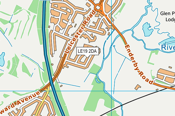 LE19 2DA map - OS VectorMap District (Ordnance Survey)
