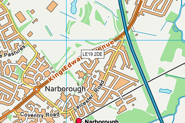 LE19 2DE map - OS VectorMap District (Ordnance Survey)