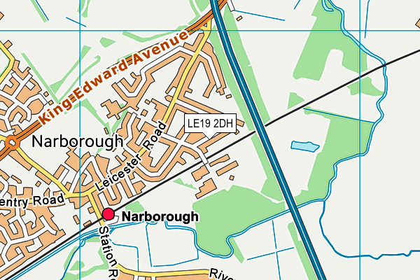 LE19 2DH map - OS VectorMap District (Ordnance Survey)