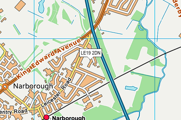LE19 2DN map - OS VectorMap District (Ordnance Survey)