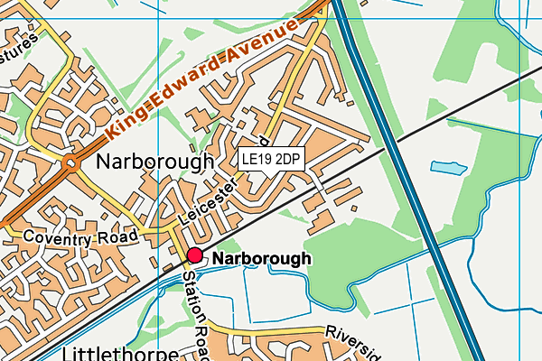 LE19 2DP map - OS VectorMap District (Ordnance Survey)