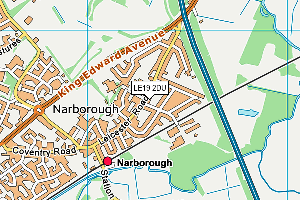 LE19 2DU map - OS VectorMap District (Ordnance Survey)