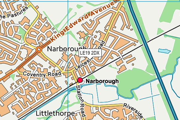 LE19 2DX map - OS VectorMap District (Ordnance Survey)