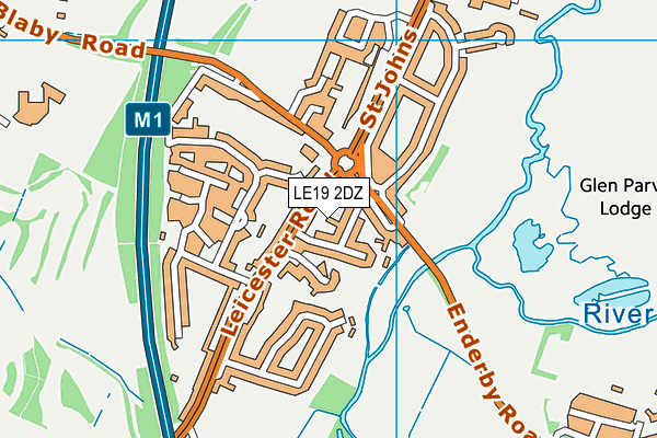 LE19 2DZ map - OS VectorMap District (Ordnance Survey)