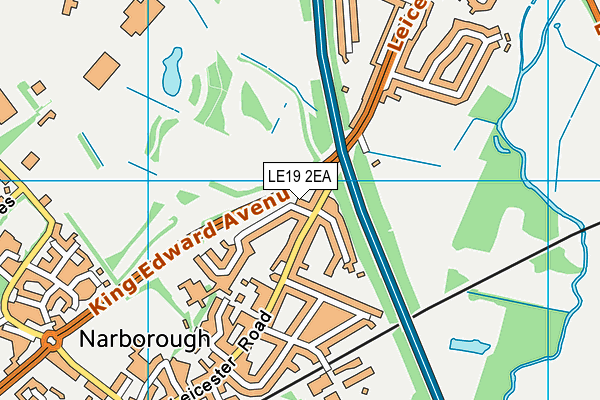 LE19 2EA map - OS VectorMap District (Ordnance Survey)