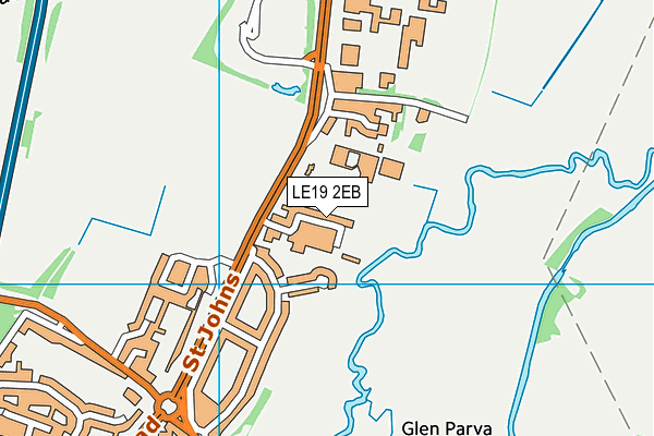 LE19 2EB map - OS VectorMap District (Ordnance Survey)