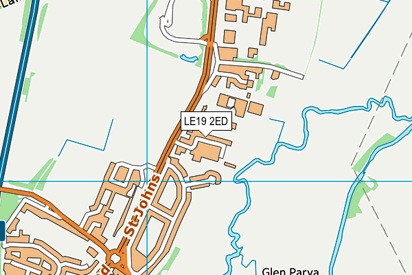 LE19 2ED map - OS VectorMap District (Ordnance Survey)