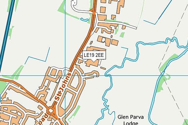 LE19 2EE map - OS VectorMap District (Ordnance Survey)