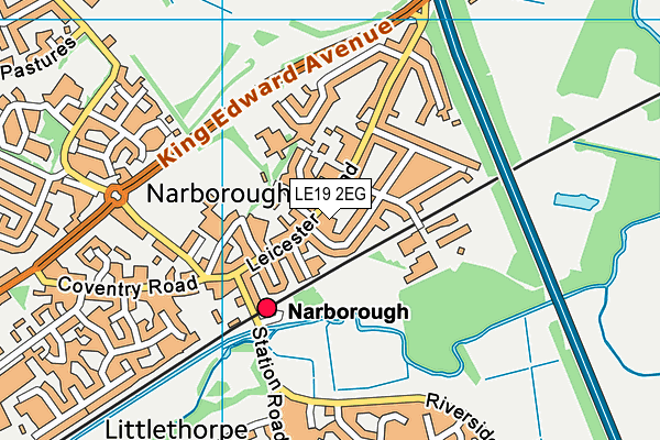 LE19 2EG map - OS VectorMap District (Ordnance Survey)