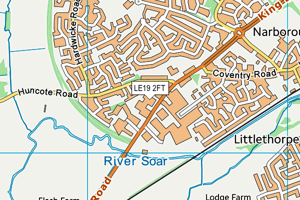 LE19 2FT map - OS VectorMap District (Ordnance Survey)
