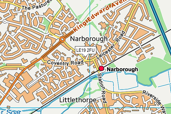 LE19 2FU map - OS VectorMap District (Ordnance Survey)