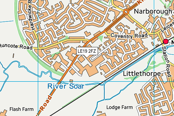 LE19 2FZ map - OS VectorMap District (Ordnance Survey)