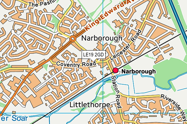 LE19 2GD map - OS VectorMap District (Ordnance Survey)