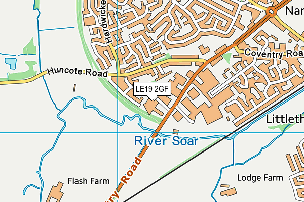 LE19 2GF map - OS VectorMap District (Ordnance Survey)