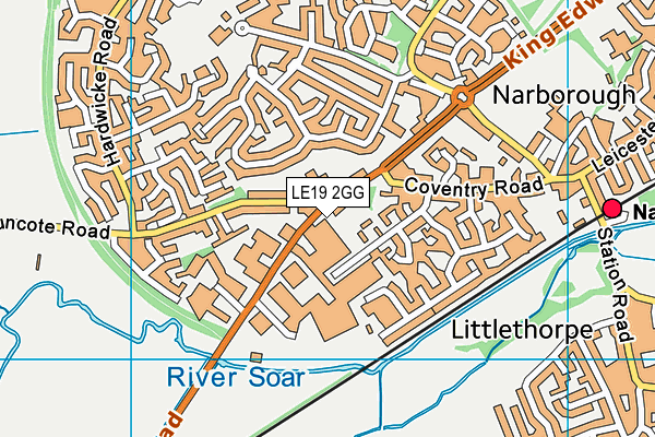 LE19 2GG map - OS VectorMap District (Ordnance Survey)
