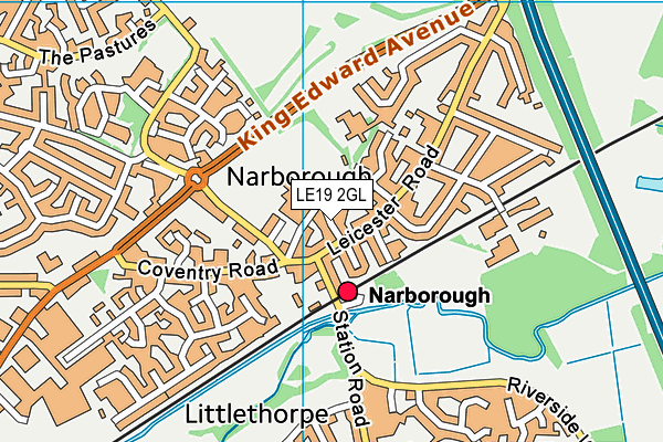 LE19 2GL map - OS VectorMap District (Ordnance Survey)