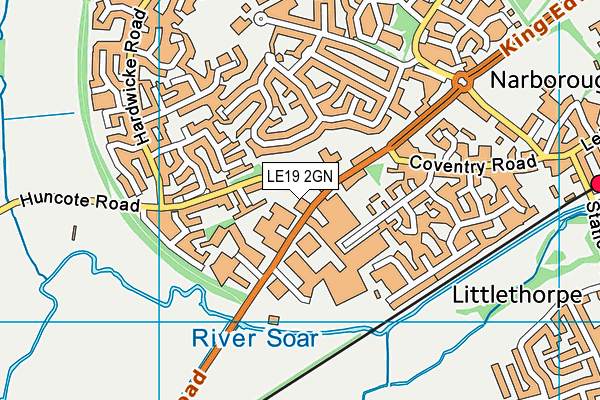 LE19 2GN map - OS VectorMap District (Ordnance Survey)