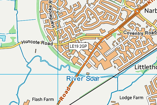 LE19 2GP map - OS VectorMap District (Ordnance Survey)