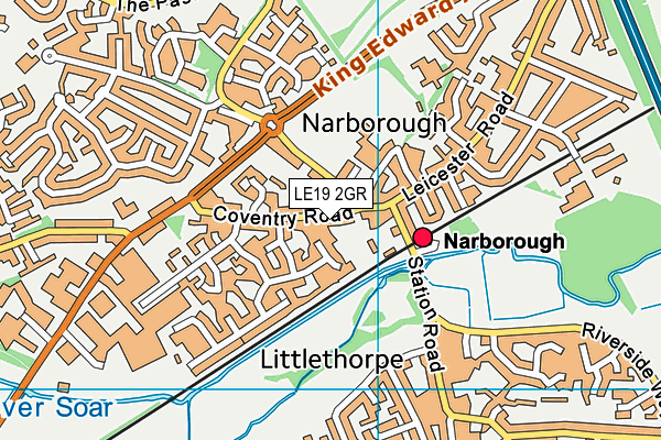 LE19 2GR map - OS VectorMap District (Ordnance Survey)