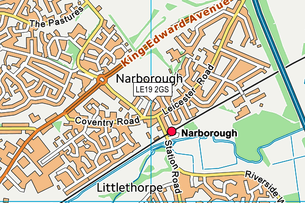 LE19 2GS map - OS VectorMap District (Ordnance Survey)