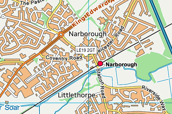 LE19 2GT map - OS VectorMap District (Ordnance Survey)