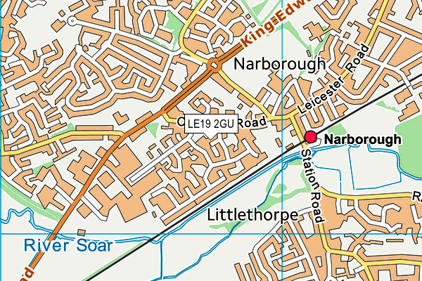 LE19 2GU map - OS VectorMap District (Ordnance Survey)