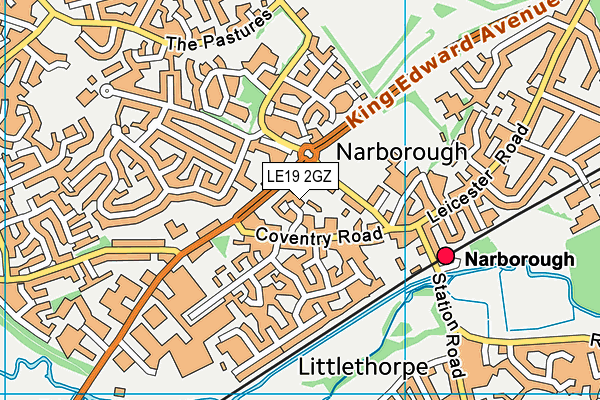 LE19 2GZ map - OS VectorMap District (Ordnance Survey)