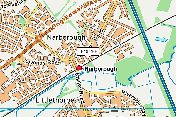 LE19 2HB map - OS VectorMap District (Ordnance Survey)