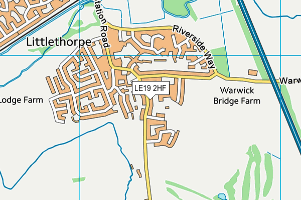 LE19 2HF map - OS VectorMap District (Ordnance Survey)