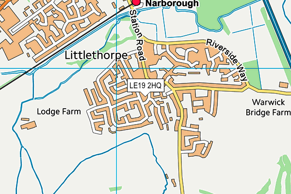 LE19 2HQ map - OS VectorMap District (Ordnance Survey)