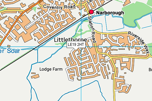 LE19 2HT map - OS VectorMap District (Ordnance Survey)