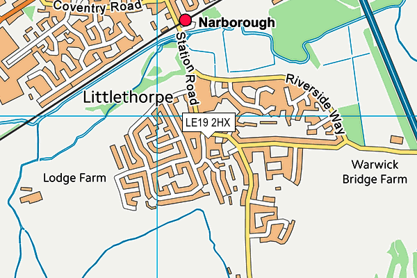 LE19 2HX map - OS VectorMap District (Ordnance Survey)