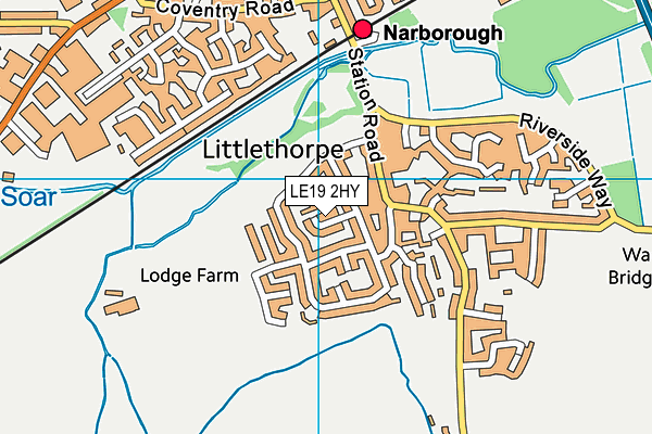 LE19 2HY map - OS VectorMap District (Ordnance Survey)