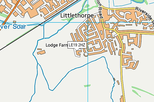 LE19 2HZ map - OS VectorMap District (Ordnance Survey)