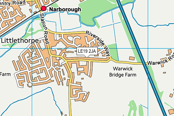 LE19 2JA map - OS VectorMap District (Ordnance Survey)