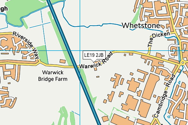 LE19 2JB map - OS VectorMap District (Ordnance Survey)
