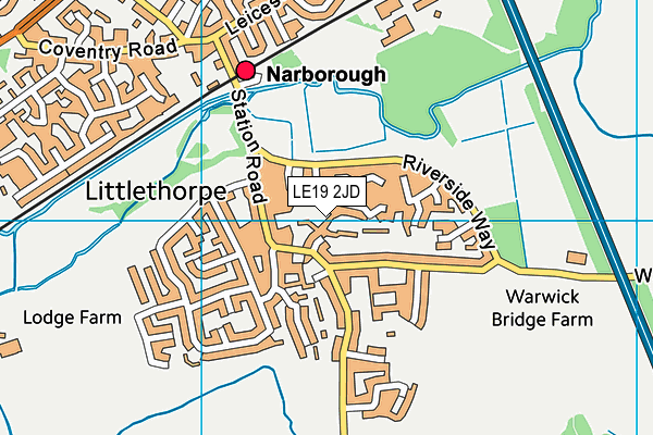 LE19 2JD map - OS VectorMap District (Ordnance Survey)