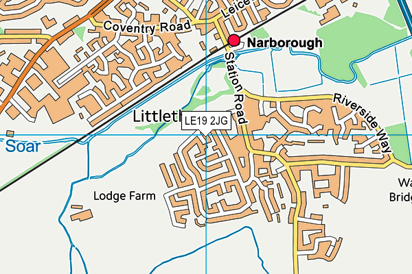 LE19 2JG map - OS VectorMap District (Ordnance Survey)