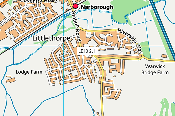 LE19 2JH map - OS VectorMap District (Ordnance Survey)