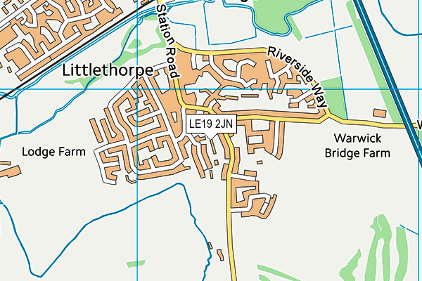 LE19 2JN map - OS VectorMap District (Ordnance Survey)