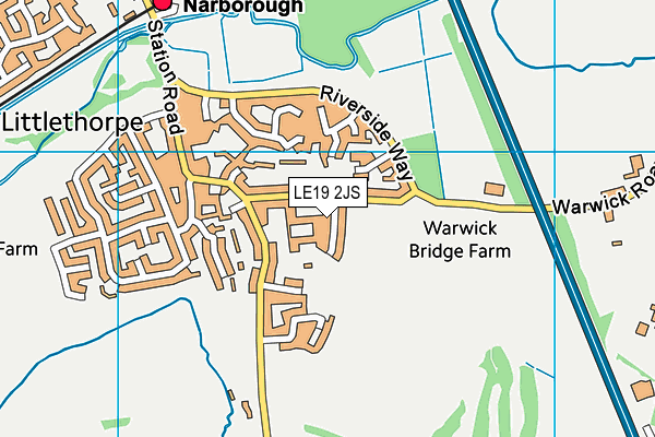 LE19 2JS map - OS VectorMap District (Ordnance Survey)