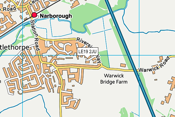 LE19 2JU map - OS VectorMap District (Ordnance Survey)