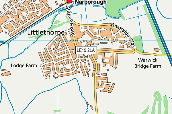 LE19 2LA map - OS VectorMap District (Ordnance Survey)