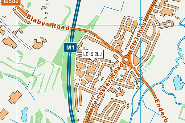 LE19 2LJ map - OS VectorMap District (Ordnance Survey)